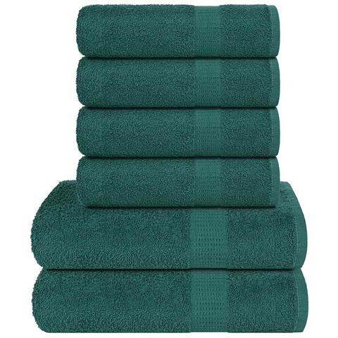 Set Asciugamani 6 Pz Verde Mela 360 Gsm 100% Cotone - Foto 1