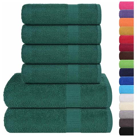Set Asciugamani 6 Pz Verde Mela 360 Gsm 100% Cotone - Foto 2