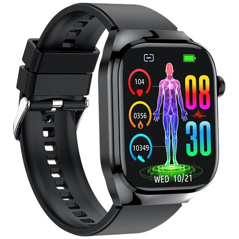 Smartwatch, Ecg, Frequenza Cardiaca, Pressione Sanguigna, Sonno, Contapassi, Cinturino In Silicone Black - Foto 1