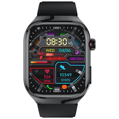 Smartwatch, Ecg, Frequenza Cardiaca, Pressione Sanguigna, Sonno, Contapassi, Cinturino In Silicone Black - Foto 8
