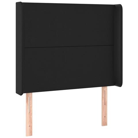 Giroletto a Molle con Materasso e LED Nero 90x190 cm Similpelle - Foto 8
