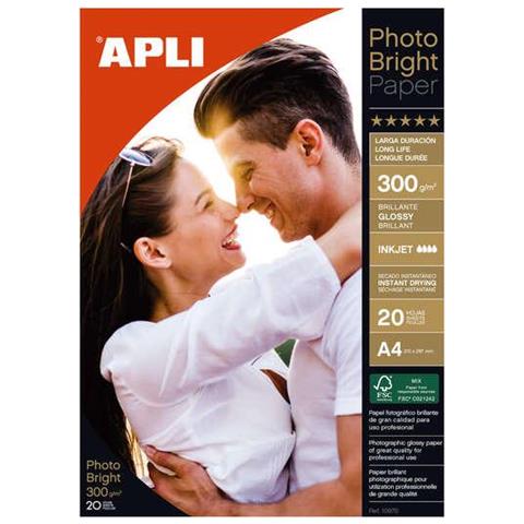 Carta Fotografica Appi Photobright Lunga Durata A4 300g 20 Fogli - Foto 1