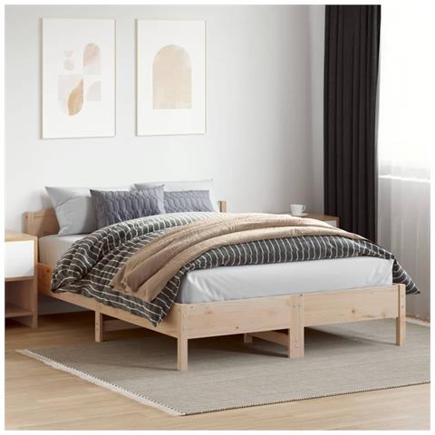 Giroletto Senza Materasso 160x200 Cm In Legno Massello Di Pino - Foto 1