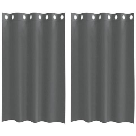 Tende In Voile Con Occhielli 2 Pz Grigio Scuro 140x175 Cm - Foto 2