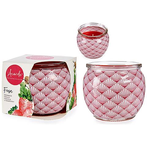 Candela Profumata In Barattolo Di Vetro Profumo Di Fragola. - Foto 1