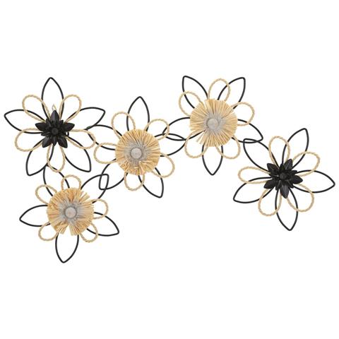 Decorazione In Metallo 3d Fiori 51 - Marrone - Metallo - 60x4x35 Cm - Foto 1