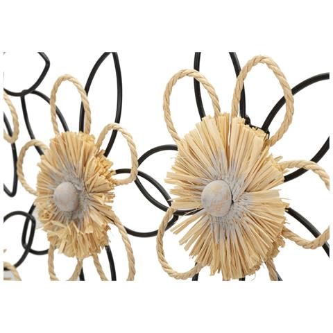 Decorazione In Metallo 3d Fiori 51 - Marrone - Metallo - 60x4x35 Cm - Foto 2