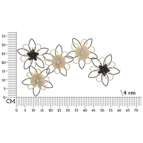 Decorazione In Metallo 3d Fiori 51 - Marrone - Metallo - 60x4x35 Cm - Foto 6