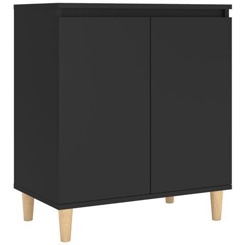 Lusso Casadino -  Credenza Con Gambe Legno Massello Nera 60x35x70 Cm Multistrato - Foto 1