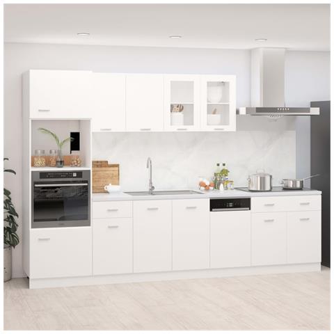 Set Armadi Da Cucina 7 Pz Lyon Bianco In Truciolato - Foto 8
