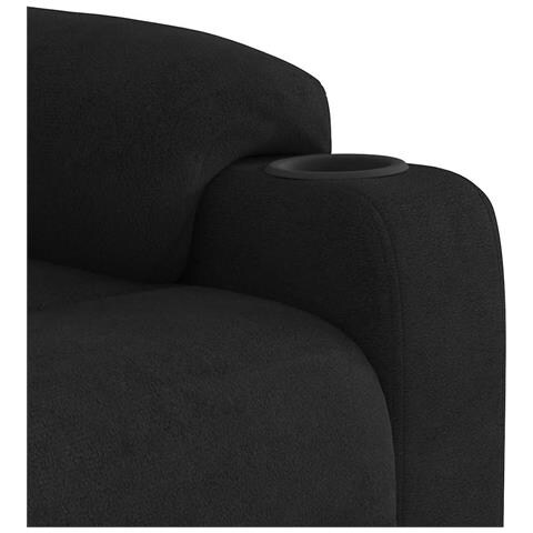 Poltrona Reclinabile Massaggiante Nera in Tessuto di Microfibra - Foto 9