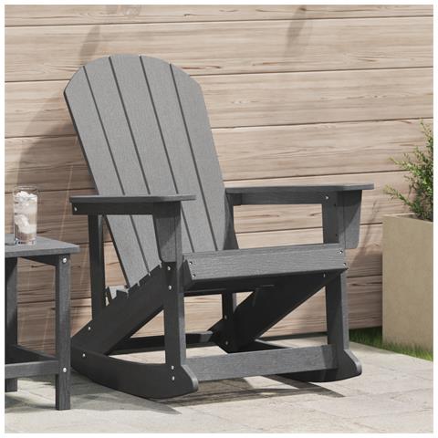 Sdraio Adirondack Grigio Chiaro 73.5x92x90 cm HDPE - Foto 2