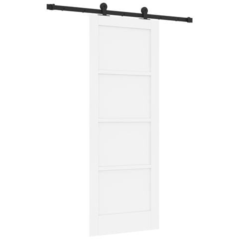 Porta Scorrevole  con Set di Fissaggi 'ORKDAL'Legno Massello Bianco Pino, Porta Interna  'ORKDAL'Bianca 73.5x198.5x4 cm Legno Massello Pino - Foto 1