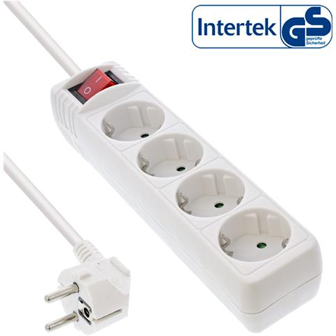 Multipresa 4x Shucko, con interrutt., bianca, cavo 5m - Foto 1