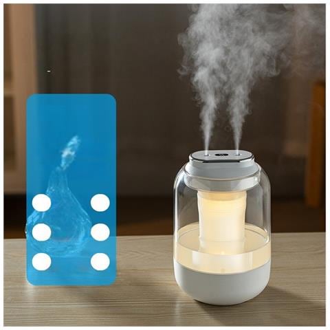 Umidificatore Usb Ad Aroma A Umidità Costante Per Camera Da Letto E Dormitorio Con Doppio Spray E Luce Led - Foto 7