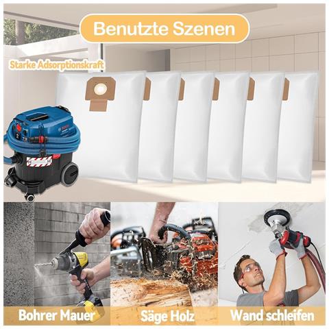 Confezione Da 10 Sacchetti Per Aspirapolvere Compatibili Con Bosch 2607432037 Gas35 - Foto 4