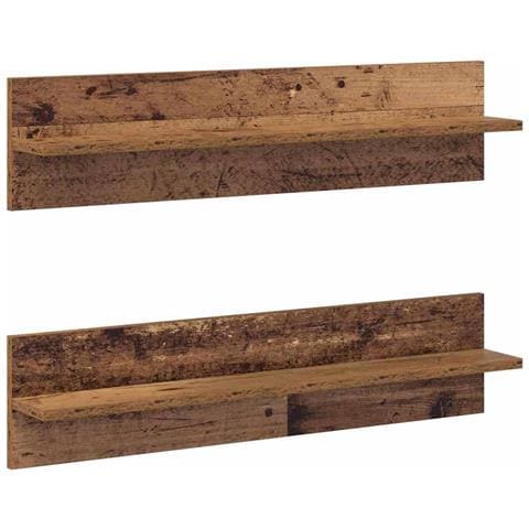 Scaffali da parete 2 pcs Legno vecchio 80 x 11.5 x 18 cm - Foto 1