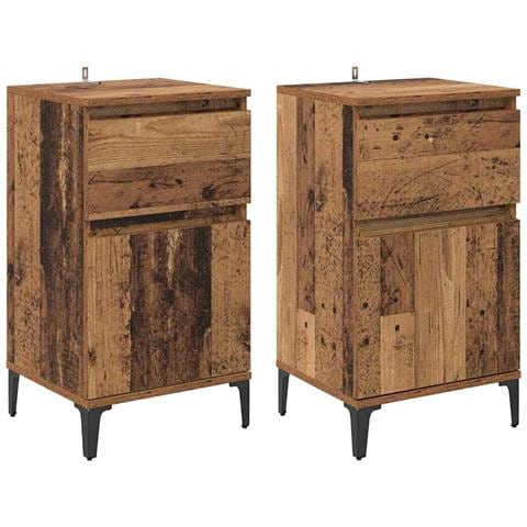 Armadio da Notte 2 pcs Legno vecchio 40 x 35 x 70 cm - Foto 1
