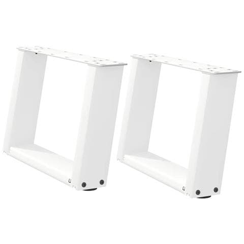 Gambe per Tavolino da Caffè a Forma di U 2 pz Bianche 40x(30-31) cm Acciaio - Foto 2