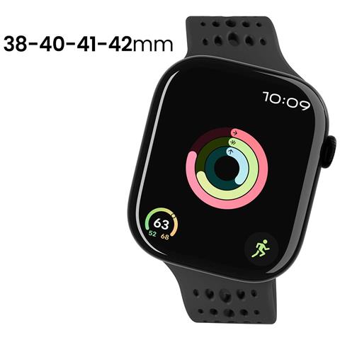 Bracciale Ares O Per Apple Watch 38-42mm In Silicone, Nero - Foto 5