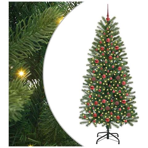 Albero di Natale artificiale con 300 LED Verde 180 cm PE e PVC - Foto 1