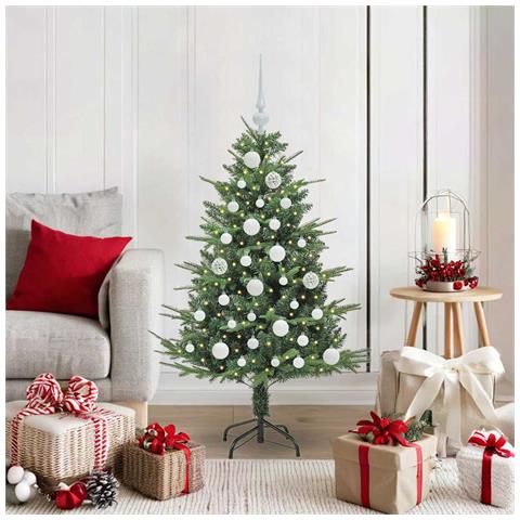 Albero di Natale artificiale preilluminato con set di palline - Foto 2