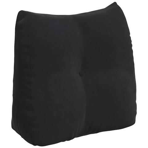Cuscino per Schiena Nero 45 x 24 x 50 cm Velluto - Foto 1
