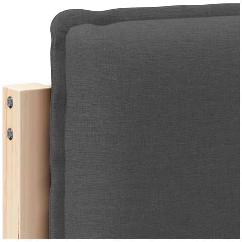 Testiera imbottita Grigio Naturale e Scuro 75 cm Pino massello - Foto 9