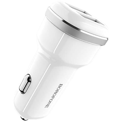 Caricatore Per Auto Con 2 Porte Usb Da 2,4 A, Compatto E A Ricarica Rapida, Bianco - Foto 1