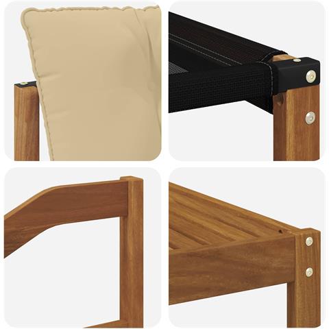 Set di divani da esterno con cuscino 6 pcs Naturale e Beige - Foto 9