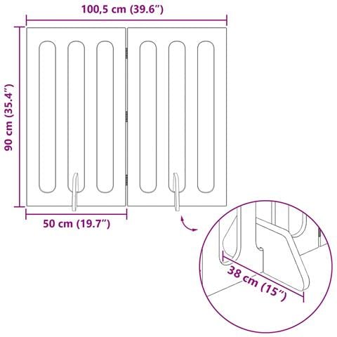 Recinto pieghevole per animali 2 pcs Rovere Nero - Foto 8