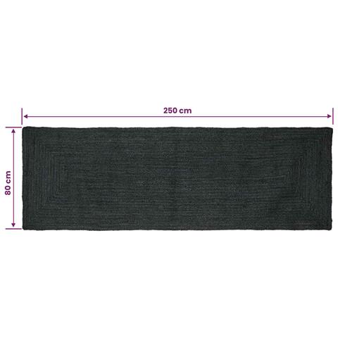 Tappeti per area Rettangolare Grigio Scuro 80 x 250 cm Juta - Foto 8