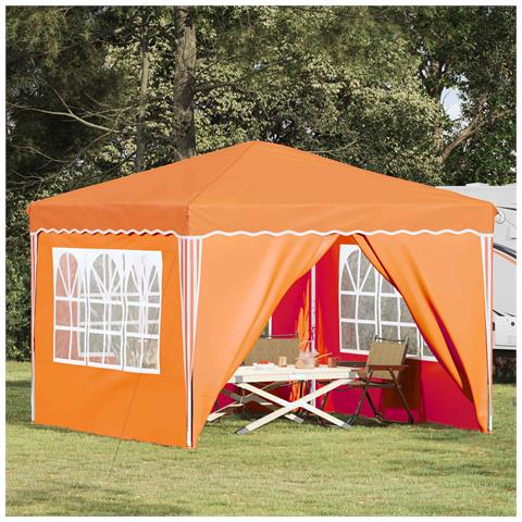 Tenda per feste a pop-up 288 x 288 x 245 cm Arancione - Foto 2