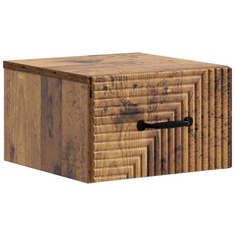 Mobiletto da notte a muro Legno antico 34,5 x 33 x 20 cm - Foto 1