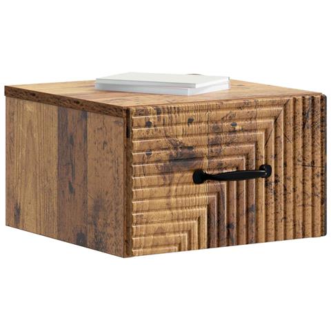 Mobiletto da notte a muro Legno antico 34,5 x 33 x 20 cm - Foto 2