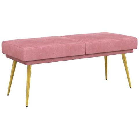 Panchina a doppio strato Rosa 120 x 45 x 46 cm Velluto - Foto 1