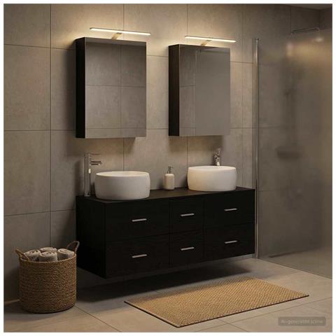 Set di mobili per il bagno 5 pcs Rovere Nero - Foto 2