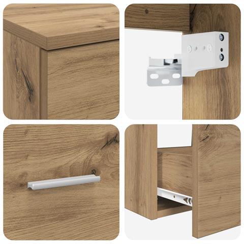 Set di mobili per il bagno 2 pz Rovere Artigianale - Foto 2