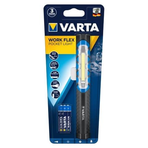 Work Flex Pocket Light, Fascio 40 m, Luce Area 40 lm / Spot 110 lm, Durata di 6h, Clip da Tasca con Magnete, Forma Triangolare - Non Rotola, Resistente all'Acqua e agli Urti - Foto 1