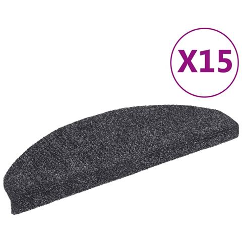 Tappetini Autoadesivi Per Scale 15 Pz 65x21x4 Cm Grigio Scuro - Foto 1