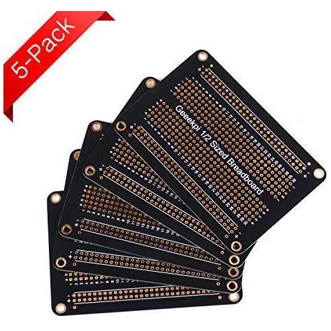Confezione Da 5 Pezzi Proto Pcb Breadboard Oro Placcato Consiglio Sperimentale Tagliere Di Saldatura Consiglio Double-sided Pcb Kit Fai Da Te Per Arduino (half Size)  - Foto 1