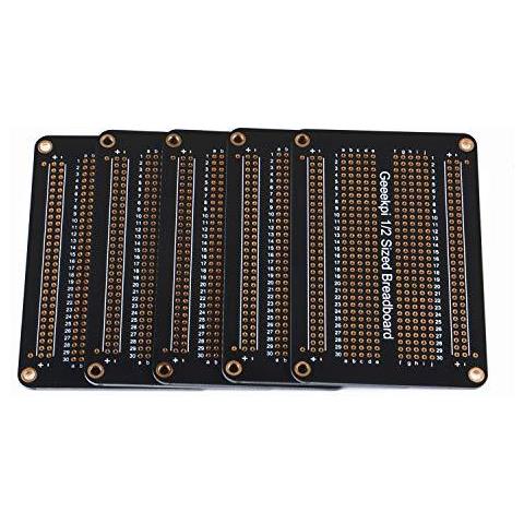 Confezione Da 5 Pezzi Proto Pcb Breadboard Oro Placcato Consiglio Sperimentale Tagliere Di Saldatura Consiglio Double-sided Pcb Kit Fai Da Te Per Arduino (half Size)  - Foto 4