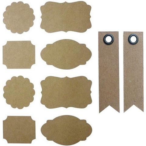 96 Adesivi Kraft Barocche + 20 Etichette Kraft Con Gagliardetto - Foto 1