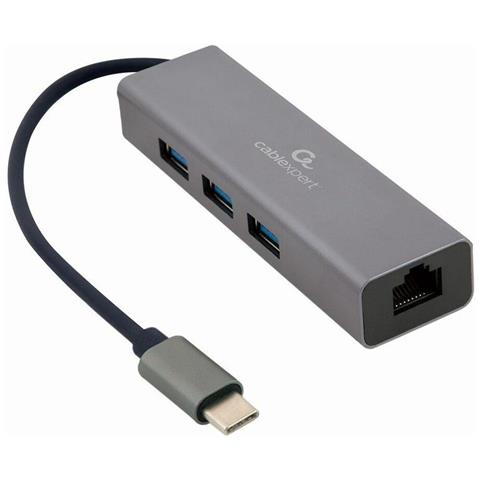 Adattatore Di Rete Gigabit Usb-c Cablexpert Con 3 Porte A-cmu3-lan-01 - Foto 2