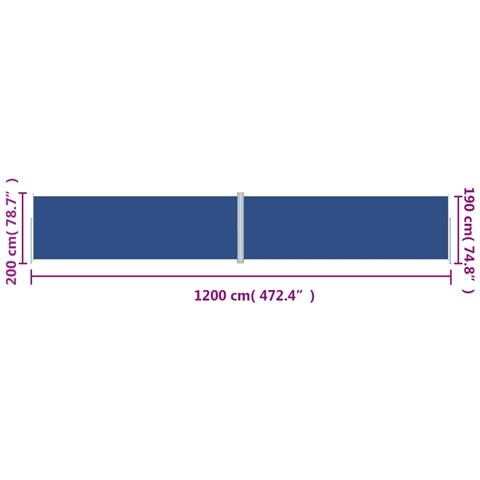Tenda Da Sole Laterale Retrattile Blu 200x1200 Cm - Foto 2