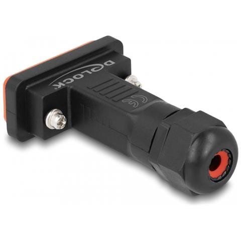 DeLOCK D-Sub HD 26 pin maschio con alloggiamento IP67 impermeabile, D-Sub HD 26 pin/ 26 soldering pin, Nero, Arancione, Maschio, Dritto, IP67, -45 - 105 °C - Foto 2