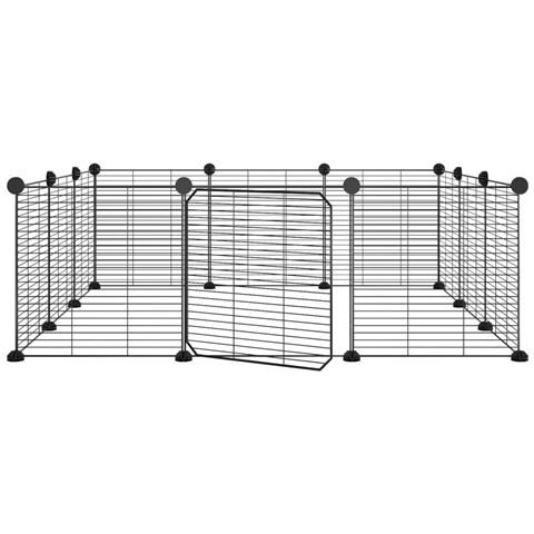 Gabbia Per Animali 12 Pannelli Con Porta Nero 35x35 Cm Acciaio - Foto 1
