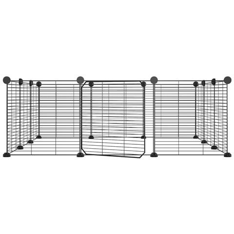 Gabbia Per Animali 12 Pannelli Con Porta Nero 35x35 Cm Acciaio - Foto 2