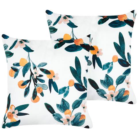 Set Di 2 Cuscini Knautia Velluto 45 X 45 Cm Multicolore Trama Di Piante - Foto 6