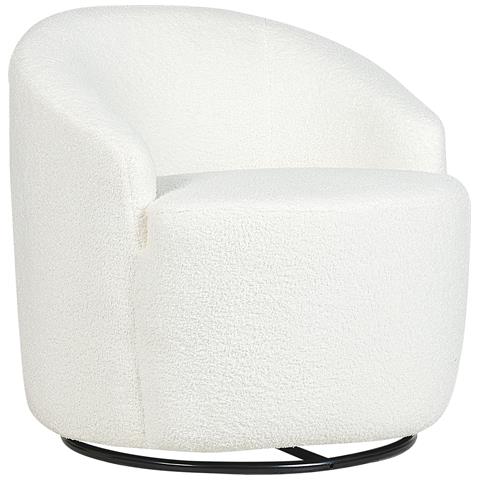 Poltrona Bouclé Bianco Davik - Foto 8